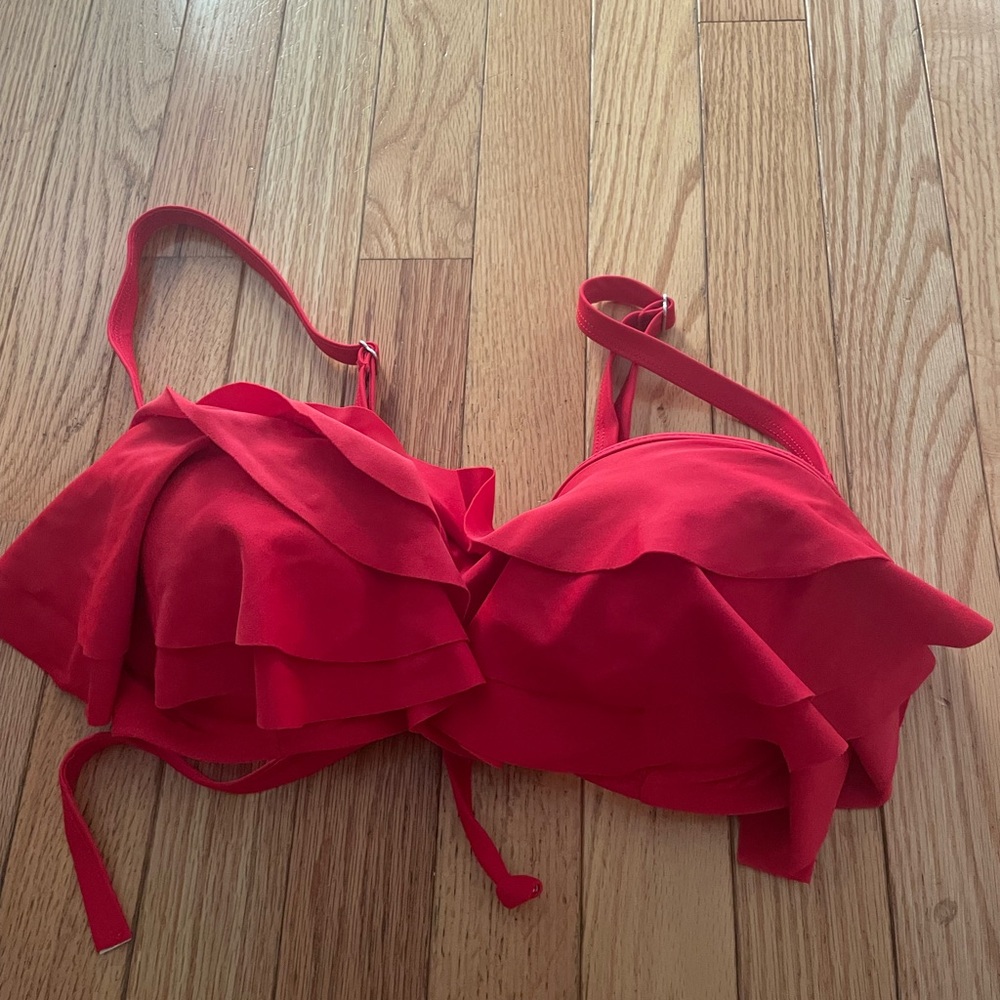 Unique Vintage Scarlet Layered Bikini Top
